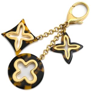 ルイヴィトン LOUIS VUITTON バッグチャーム ビジュー サック アンソレンス メタル プラスチック ブラウン ゴールド金具 茶 LVロゴ キーホルダー マーブル M65087 OB0122 【保存袋】 【中古】
