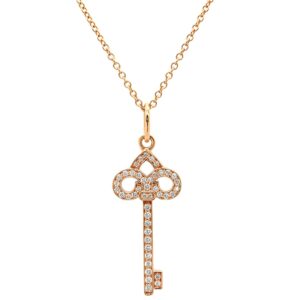 ティファニー Tiffany & Co ネックレス フルール ド リスキー ダイヤ ミニペンダント ローズゴールド T&Co. ピンクゴールド Au750 鍵 Tiffany 【箱】 【中古】新品同様品
