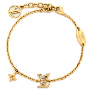 ルイヴィトン LOUIS VUITTON ブレスレット LV アイコニック GP ストラス ゴールド LVサークル LVイニシャル モノグラム・フラワー M00587 VA2242 【中古】
