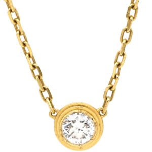 カルティエ Cartier ネックレス ダムール LM イエローゴールド Cartier Au 750 K18 YG 1P 1粒 ダイヤ 【中古】中古品