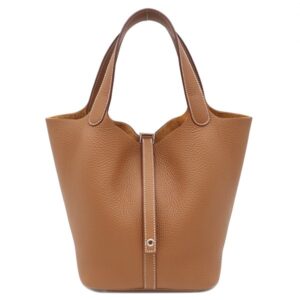 エルメス HERMES ハンドバッグ ピコタンロック MM 22 トリヨンクレマンス ゴールド シルバー金具 茶 2025年製 K 【箱】 【中古】未使用保管品