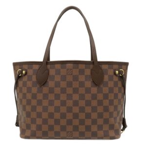 【★3％OFFクーポン】ルイヴィトン LOUIS VUITTON トートバッグ ネヴァーフル PM ダミエキャンバス ダミエエベヌ ゴールド金具 茶 ハンドバッグ N51109 SA1152 【保存袋】 【中古】中古美品