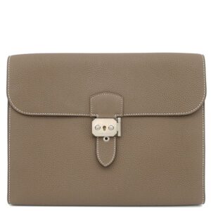 エルメス HERMES ショルダーバッグ サックアデペッシュ メッセンジャー29 トゴ エトゥープ シルバー金具 グレージュ B 【箱】 【中古】新品同様品