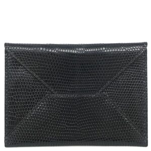 エルメス HERMES カードケース エンヴェロープ MM リザード ブラック 黒 レターカードケース カード入れ □F刻印 【中古】