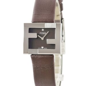 フェンディ FENDI マニア レクタンギュラー F100101701 未使用 ズッカフェイス 純正ダイヤ シルバー 茶 レディース 腕時計クオーツ ブラウン 【中古】未使用保管品