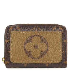 ルイヴィトン LOUIS VUITTON 二つ折り財布 ポルトフォイユ ルー モノグラムキャンバス モノグラムリバースキャンバス モノグラムリバース ゴールド金具 茶 ラウンドファスナー M81461 RFID 【箱】 【中古】