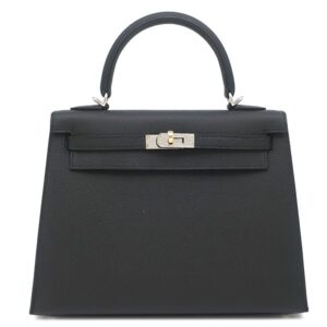 エルメス HERMES 2WAYバッグ ケリー25 外縫い ヴォーエプソン ブラック シルバー金具 新品 未使用 エレクトラム金具 2026年製 G 【箱】 【中古】未使用保管品