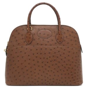 エルメス HERMES 2WAYバッグ ボリード 35 オーストリッチ エトリュスク ゴールド金具 茶 □H刻印 【中古】