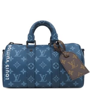 【SALE】 ルイヴィトン LOUIS VUITTON 2WAYバッグ キーポル バンドリエール25 モノグラムキャンバス アトランティックブルー マットブラック金具 青 ショルダー M46803 RFID 【箱】 【中古】