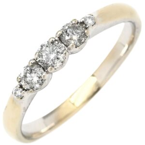 リング 指輪 ダイヤモンド 0.30ct ホワイトゴールド K14WG Au585 14K 14金 5P 5石 5粒 一文字 11号 【中古】中古品