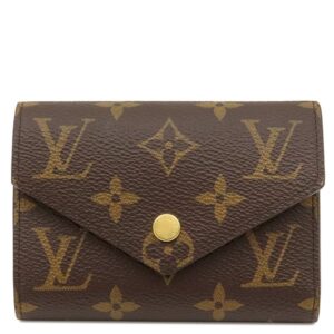 ルイヴィトン LOUIS VUITTON 三つ折り財布 ポルトフォイユ ヴィクトリーヌ モノグラムキャンバス フューシャ ゴールド金具 茶 ピンク M41938 RFID 【箱】 【中古】