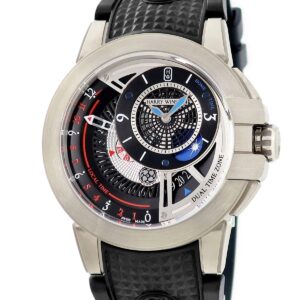 ハリーウィンストン Harry Winston オーシャン プロジェクト Z8 デュアルタイム OCEATZ44ZZ009 黒 青 赤 GMT 限定 メンズ 腕時計自動巻き ブラック 【中古】