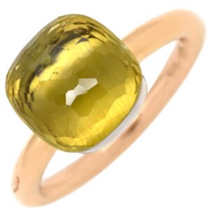 ポメラート Pomellato リング 指輪 ヌード リング クラシック グリーン×ローズゴールド ピンクゴールド Au750 18K レモンクォーツ 11号 PAA1100 【中古】中古品