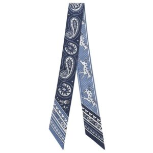 エルメス HERMES スカーフ ツイリー シルク ブルージーン×マリン×ホワイト 新品 未使用 【CHEVAL DE COEUR BANDANA/シュヴァル ドゥ クール バンダナ】 【箱】 【中古】