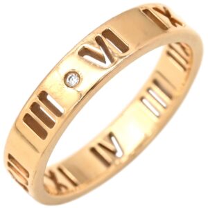 ティファニー Tiffany & Co リング 指輪 ピアズド アトラス ナロー 4Pダイヤ ローズゴールド 4石 T&Co. 750 18K PG 10号 【中古】中古品