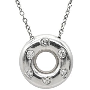ティファニー Tiffany & Co ネックレス ダイヤネックレス プラチナシルバー T&Co. Pt950 プラチナム ドーナツ型 ダイヤ 6P 【中古】