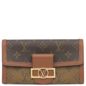ルイヴィトン LOUIS VUITTON 長財布 ポルトフォイユ サラ ドーフィーヌ モノグラムキャンバス モノグラムリバースキャンバス モノグラム ゴールド金具 茶 M46645 RFID 【箱】 【中古】