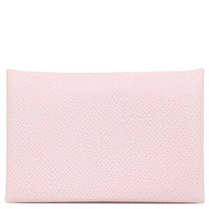 エルメス HERMES カードケース カルヴィ ヴォーエプソン モーヴペール シルバー金具 二つ折り U 【箱】 【中古】