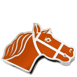 エルメス HERMES スカーフリング カドリージュ ツイリーリング GP オレンジ×シルバー 馬モチーフ 【箱】 【中古】