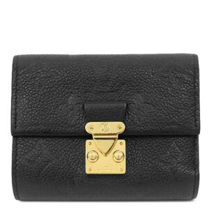 ルイヴィトン LOUIS VUITTON 三つ折り財布 ポルトフォイユ メティス コンパクト モノグラムアンプラント ノワール ゴールド金具 M80880 RFID 【中古】中古美品