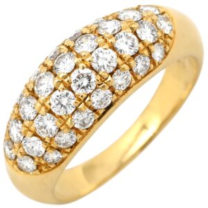 タサキ TASAKI リング 指輪 パヴェ ダイヤモンド イエローゴールド TASAKI Au750 18K 18金 甲丸 ドーム 11号 【中古】中古品