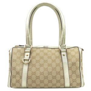 グッチ GUCCI ハンドバッグ GGキャンバス アビー ミニボストン GGキャンバス ベージュ ゴールド金具 メタリック 130942 【中古】中古品