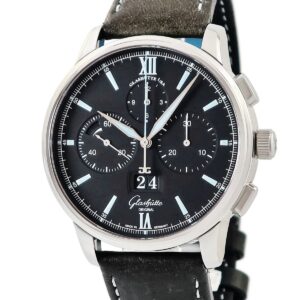 グラスヒュッテ オリジナル GLASHUTTE ORIGINAL セネタ クロノグラフ パノラマデイト 1-37-01-03-02-55 スモールセコンド メンズ 腕時計自動巻き ブラック 【中古】中古美品