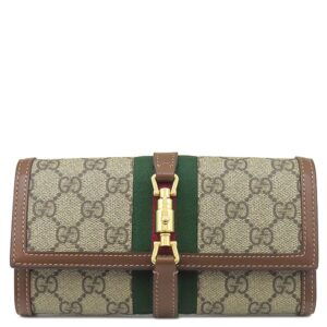グッチ GUCCI チェーンウォレット ジャッキー1961 チェーン付き ウォレット GGスプリームキャンバス レザー ベージュ×エボニー ゴールド金具 シェリーライン 652681 【箱】 【中古】