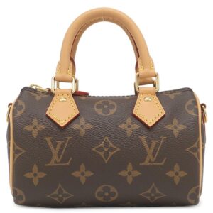 ルイヴィトン LOUIS VUITTON 2WAYバッグ ナノ スピーディ モノグラムキャンバス モノグラム ゴールド金具 ショルダー ハンドバッグ 茶 M81085 LA1224 【保存袋】 【中古】