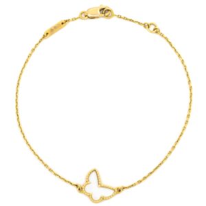 ヴァンクリーフアーペル Van Cleef & Arpels ブレスレット スウィート パピヨン ホワイト×イエローゴールド VCA 白 Au750 18K VCARF69000 【保証書】 【中古】中古品