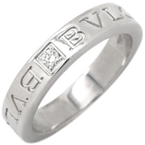 ブルガリ BVLGARI リング 指輪 ブルガリブルガリ ダブルロゴ ホワイトゴールド 18K 750AU 1Pダイヤモンド 12号 【箱】 【中古】新品同様品