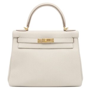 エルメス HERMES 2WAYバッグ ケリー28 内縫い トゴ べトン ゴールド金具 オフホワイト B 【保存袋】 【中古】