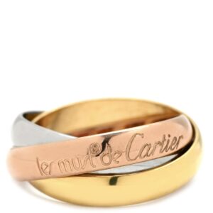 カルティエ Cartier リング 指輪 トリニティ ホワイトゴールド×イエローゴールド×ピンクゴールド #49 750 18K 18金 3重 3連 3カラー 9号 【中古】