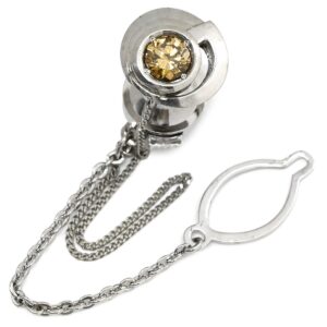タイピン ダイヤ0.53ct タイタック プラチナシルバー タックピン ピンブローチ プラチナ 【中古】中古品