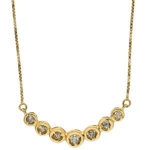 ネックレス ダイヤモンド 0.30ct ペンダント イエローゴールド 750 18K 7P 7粒 7石 ブリリアントカット 【中古】中古美品