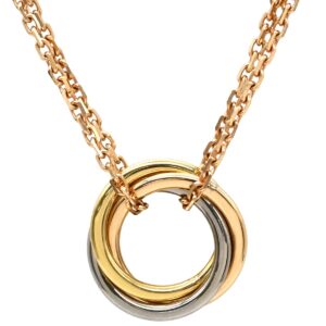カルティエ Cartier ネックレス スウィートトリニティ ダブルチェーン イエローゴールド×ホワイトゴールド×ピンクゴールド 18金 18K 3カラー B7218200 【箱】 【中古】中古美品
