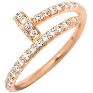 カルティエ Cartier リング 指輪 ジュストアンクル セミパヴェ ピンクゴールド #47(JP7) Au750 PG ダイヤ 釘 7号 【中古】