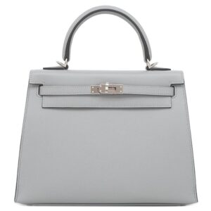 エルメス HERMES 2WAYバッグ ケリー25 外縫い レザー ヴォーマダム グリパンタン シルバー金具 ショルダー 2025年製 K 【箱】 【中古】