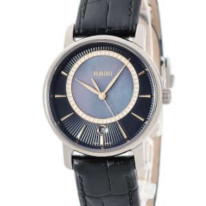 ラドー RADO ダイヤマスター ダイヤモンズ R14064955 未使用 黒 シェル デイト レディース 腕時計クオーツ ブラック 【中古】未使用保管品