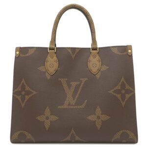 ルイヴィトン LOUIS VUITTON トートバッグ オンザゴー MM モノグラムキャンバス モノグラムリバースキャンバス モノグラム ゴールド金具 茶 ハンドバッグ M45321 RFID 【箱】 【中古】