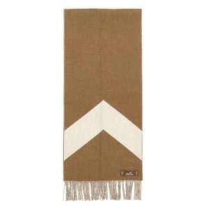 エルメス HERMES マフラー カザック シェヴロン カシミヤ ブラウン×アイボリー 茶 白 バイカラー 【中古】中古美品