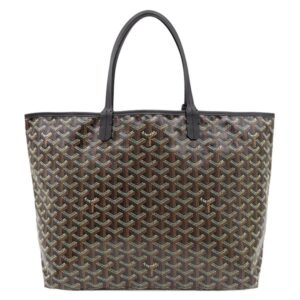 ゴヤール GOYARD トートバッグ サンルイPM PVCコーティングキャンバス ゴヤールディンキャンバス シュヴロッシュカーフスキン ブラック シルバー金具 新品 未使用 ヘリンボーン 【保存袋】 【新品】