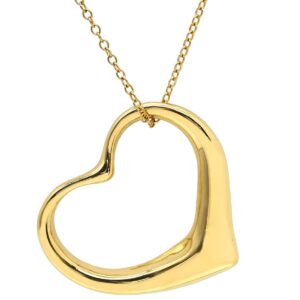 ティファニー Tiffany & Co ネックレス オープンハート 36mm イエローゴールド T＆Co. 18K 18金 750 YG エルサペレッティ ロング ラージ 【中古】新品同様品