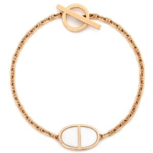 エルメス HERMES ブレスレット シェーヌダンクル ヴェルソ ローズゴールドXホワイト SH ピンクゴールド 18K 750 【中古】中古美品