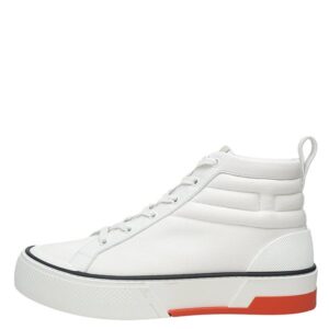 エルメス HERMES スニーカー ハイカット キャンバス レザー ホワイト×オレンジ #40.5 白 黒 オレンジ ソルド品 H231714Z 【中古】未使用保管品