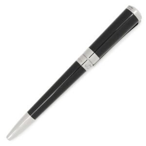 エス・テー・デュポン S.T DUPONT ボールペン ミニ リベルテ ラッカー アルミニウム ブラック×シルバー 黒インク 筆記確認済み 【中古】中古美品