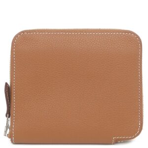エルメス HERMES コインケース アザップ シルクイン コンパクト エバーカラー ゴールド シルバー金具 茶 2024年製 W 【箱】 【中古】新品同様品