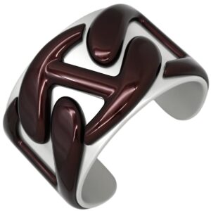 エルメス HERMES ブレスレット ノーティック バングル アルミ マロン×シルバー シルバー金具 H シルバー ルミエール 【箱】 【中古】新品同様品