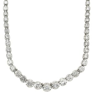 【SALE】 ネックレス ダイヤモンドテニスネックレス ホワイトゴールド Au750 K18 WG ダイヤ 10.00ct ラウンドブリリアントカット 【中古】