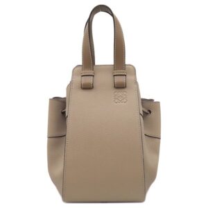 ロエベ LOEWE 2WAYバッグ ハンモック ドローストリング スモール レザー ソフトカーフスキン サンド ゴールド金具 グレージュ ハンドバッグ ショルダーバッグ 【保存袋】 【中古】